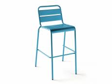 Chaise haute en métal bleu pacific - palavas