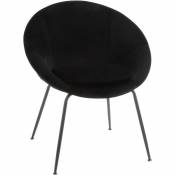 Chaise ronde métal et textile noir Chania L 69 cm