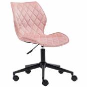 Decoshop26 Chaise fauteuil de bureau en tissu velours