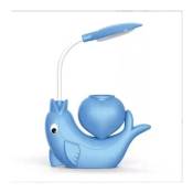 Dolphin led lampe de table de protection des yeux dessin animé lampe de table de charge créative (bleu)