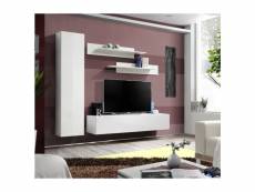 Ensemble meuble tv mural - fly i - 210 cm x 190 cm x 40 cm - blanc