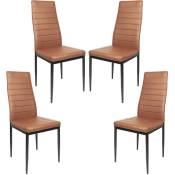 Haloyo - Lot de 4 chaises de salle à manger tapissées