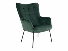 House collection fauteuil en velours helvi vert EYFU364-GR