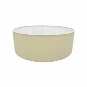Inspired Lighting - Inspired Deco - Serena - Cylindre rond, abat-jour en tissu imitation soie 450 x 150 mm, perle ivoire, stratifié blanc