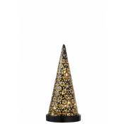 Jolipa - Lampe à led en cône de Noël en métal noir