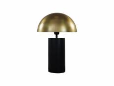 Lampe de table avec abat-jour - métal - noir-or -