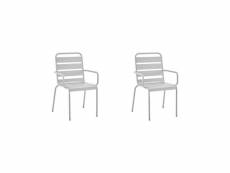 Lot de 2 fauteuils de jardin - acier - gris IRONFT2GR