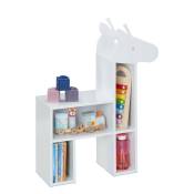 Meuble de rangement girafe, 4 compartiments ouverts, bibliothèque, HxLxP : env. 69,5 x 52,5 x 20 cm, blanc - Relaxdays