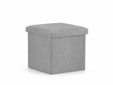 Nilfix - pouf avec rangement salon/chambre à coucher/d'enfant - 31x31x30 cm - assise d'appoint - gris