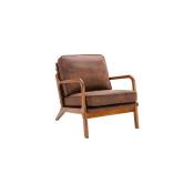 Okwish - Fauteuil avec structure en bois, chaise d'appoint moderne, chaise longue pour le salon Café