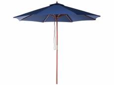 Parasol de jardin en bois avec toile bleu marine 144