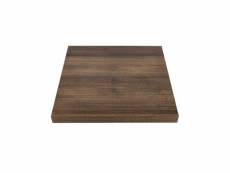 Plateau de table carré 700 mm effet bois chêne rustique