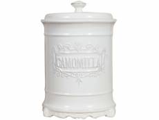 Pot à chamomile en porcelaine blanche shabby l16xpr16xh24,5 cm