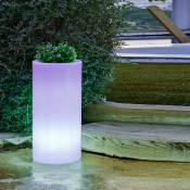 Pot de fleurs cylindrique lumineux 70 Moovere solaire+batterie rechargeable intérieur extérieur