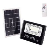 Projecteur solaire LED 45 W 6 500 K Panneau : 6 V/6 W Batterie : 3,2 V/3 000 mAh Télécommande [HO-SOLARFL-45W-01] - Blanc froid