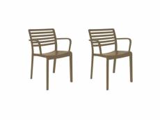 Set 2 chaises lama - resol - marron - fibre de verre,