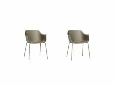 Set 2 fauteuil shape 4 jambes - resol - gris - acier,fibre