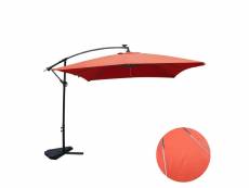 Solenzara néon terracotta : parasol led déporté 3x3m