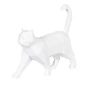 Statuette origami chat blanc H13