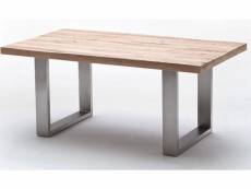 Table à manger en chêne chaulé, laqué mat massif - l.260 x h.76 x p.100 cm -pegane- PEGANE