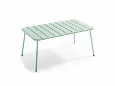 Table basse de jardin acier vert sauge 90 x 50 cm - palavas