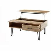 Table basse modulable en bois d'acacia et fer - L.110