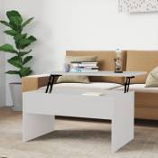 Table basse Table d'appoint pour Salon Chambre - Blanc 80x50,5x41,5 cm Bois d'ingénierie BV226705 Bonnevie