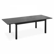 Table de jardin extensible en aluminium noir 8 places - Noir