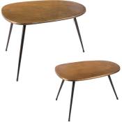 Table Passion - Set de 2 tables basses Organic or - Or