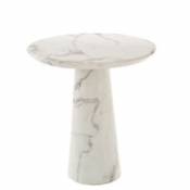 Table ronde Disc / Ø 70 x H 75 cm - Résine aspect marbre - Pols Potten blanc en plastique