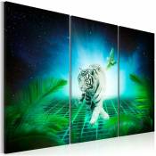 Tableau tigre de glace - 60 x 40 cm - Vert et Blanc
