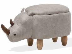 Tabouret enfant en simili-cuir gris clair rhino 106300
