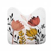 Tapis contour wc au style floral - Multicolore - 45 x 45 cm