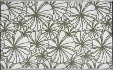 Tapis d'extérieur motif floral vert/blanc réversible - 241 x 151 cm