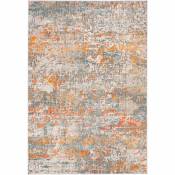 Tapis d'intérieur chic moderne tissé à la puissance, collection Madison, MAD460, en gris & orange, 160 X 229 cm par SAFAVIEH