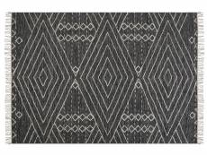 Tapis en coton 140 x 200 cm noir et blanc khenifra 333564