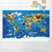 Tapis en vinyle - Animal Club International - World Map With Animals - Paysage 2:3 Dimension HxL: 60cm x 90cm