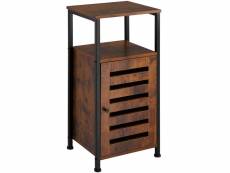 Tectake armoire d’appoint durham meuble de rangement style vintage 38,5x31,5x81cm - bois foncé industriel 404223