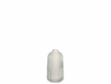 Vase cannele haut verre blanc 9x17