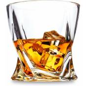 Verres à Whisky, Verre a Whiskey en Cristal Sans Plomb, 300 ml, Cadeau Parfait pour Les Amateurs de Whisky, 4 Pièces