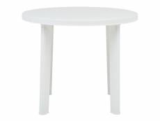 Vidaxl table de jardin blanc 89 cm plastique 48805
