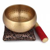 Zap Impex® Magnifique bol chantant tibétain en laiton martelé à la main -Méditation, yoga - 11,4 cm