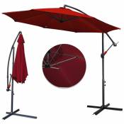 3m parasol parapluie de plage parapluie feu tricolore parapluie de jardin pliable UV40+,rouge - rouge - Swanew