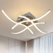 Aqrau - Plafonnier led 24W, 4 Panneaux led Intégrés, Plafonnier Design Vague Moderne, pour Salon et Chambre