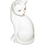 Atmosphera - Statuette chat Mya en céramique blanc