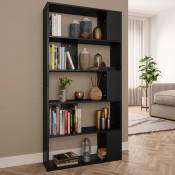 Bibliothèque de division avec 5 grands compartiments dans le salon en bois mobile diverses couleurs Couleur : noir