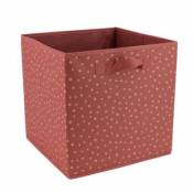 Boîte de rangement carrée pliable rouge motif à
