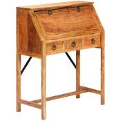 Bureau table meuble travail informatique 90 cm bois d'acacia massif - Bois