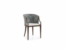 Chaise bois rotin marron 55x58x80cm - bois, rotin - décoration d'autrefois