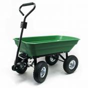 Chariot de jardin à main 125 litres capacité 350 kg benne basculante remorque brouette - Or
